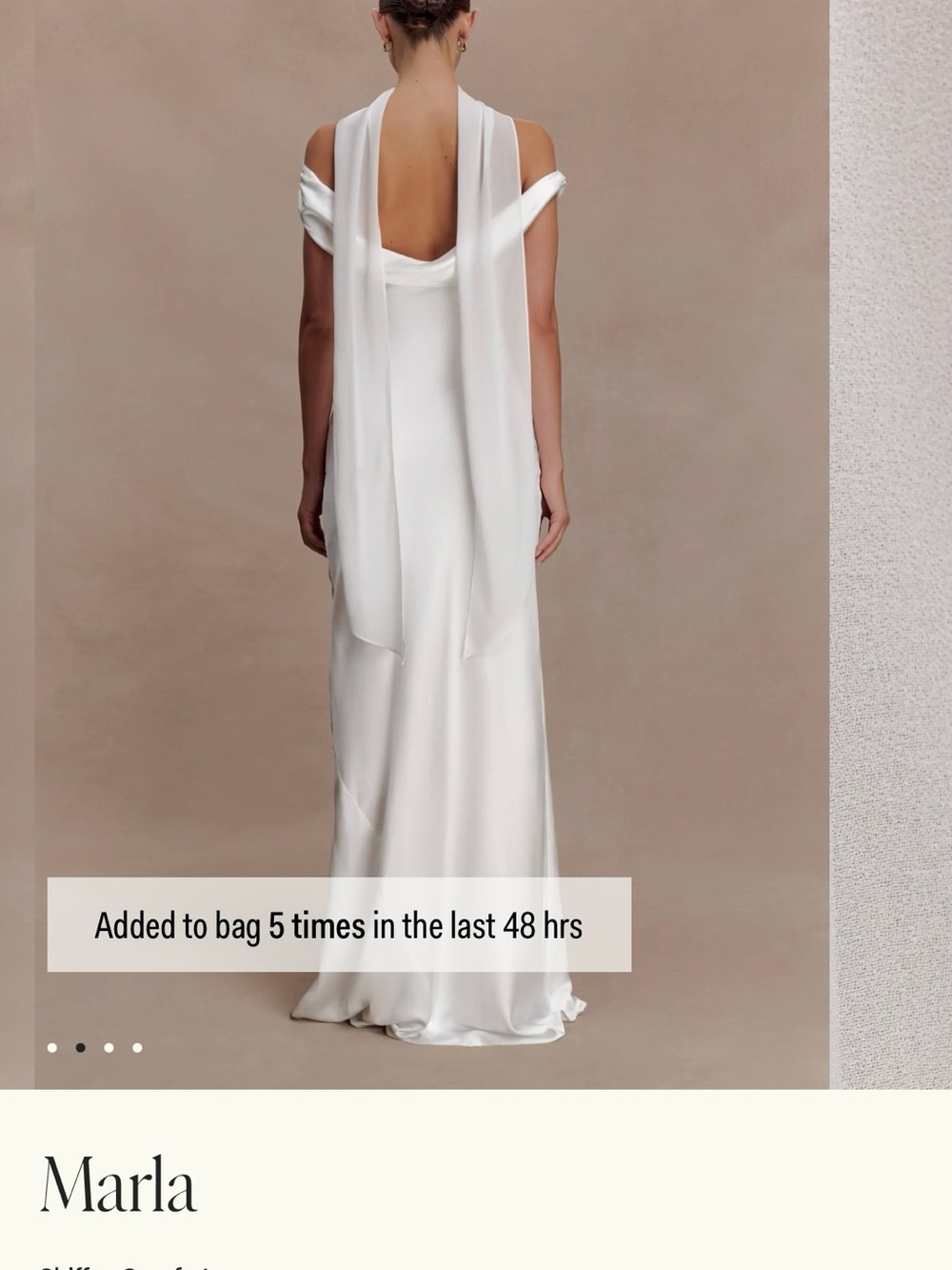 Meshki Marla Ivory Chiffon Scarf - Picture 2 of 3